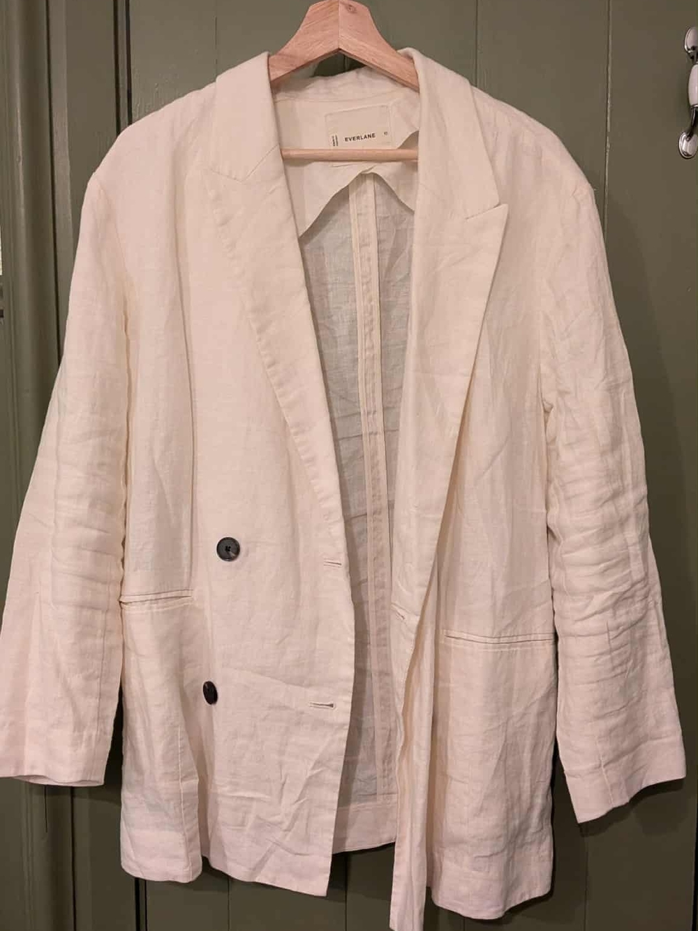 Everlane Cream Linen Relaxed-Fit Blazer Jacket